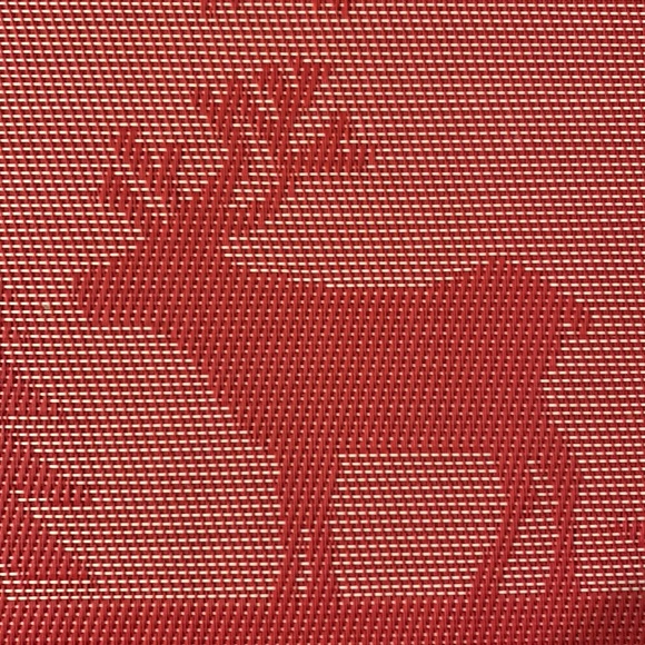 Christmas Placemats Reversible Red White Trees & Reindeer Set of Six - Picture 8 of 9
